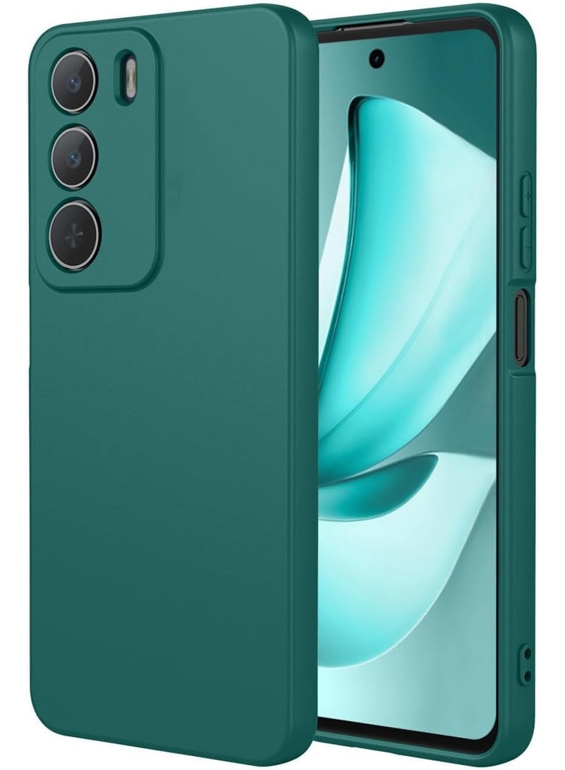 جراب سيليكون لهاتف Realme C71 4G، غطاء TPU فائق النحافة ومقاوم للصدمات، جراب أنيق وبسيط مع نسيج من الألياف الدقيقة مضاد للخدش (أخضر)