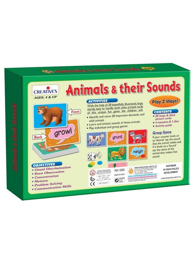 Creative's Animals and Their Sounds | Learning Animals Sounds Cards | Domestic and Wild Animals Picture Cards | Pre-School Learning Cards Game for Kids | Ages 4 & Up - Image 2