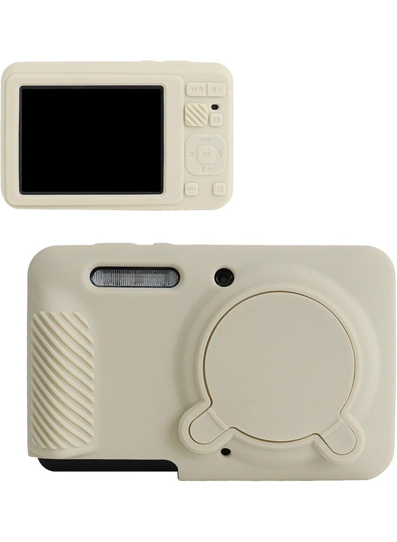 VKL Case for Kodak PIXPRO FZ55, Soft Silicone Protective Cover for PIXPRO FZ55 Digital Camera - with Removable Lens Cover - Slim Fit & Anti-Scratch - Off White - Image 1