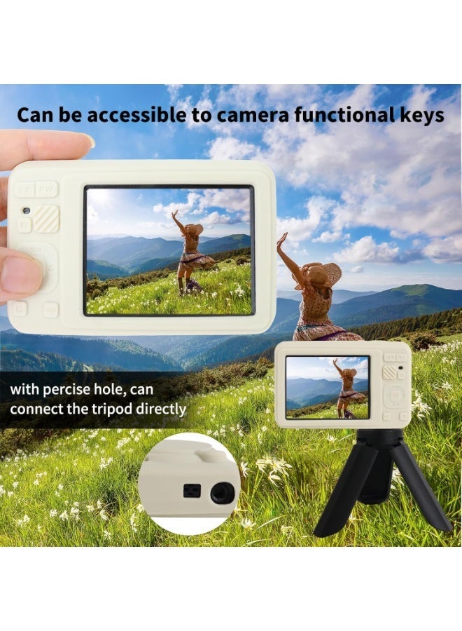 VKL Case for Kodak PIXPRO FZ55, Soft Silicone Protective Cover for PIXPRO FZ55 Digital Camera - with Removable Lens Cover - Slim Fit & Anti-Scratch - Off White - Image 4