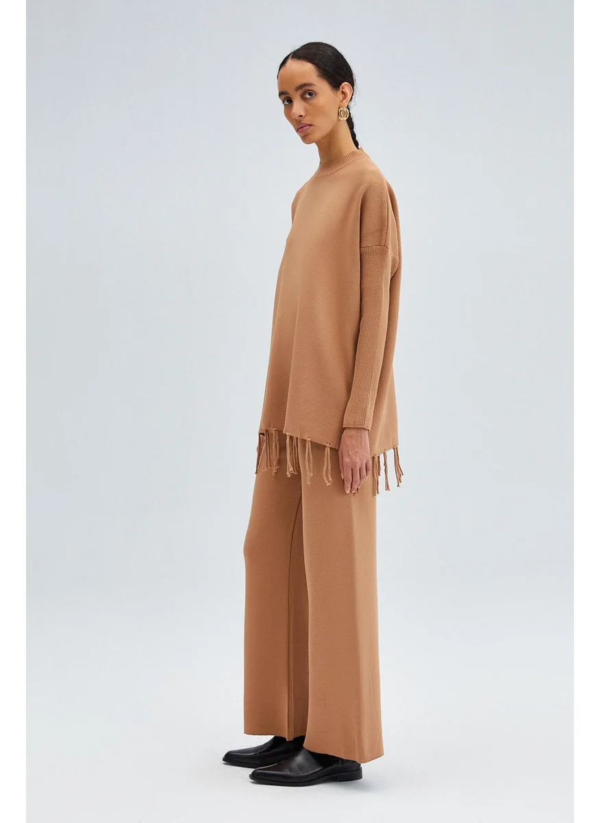 Touche Fringed Sweater Trouser Knitwear Set