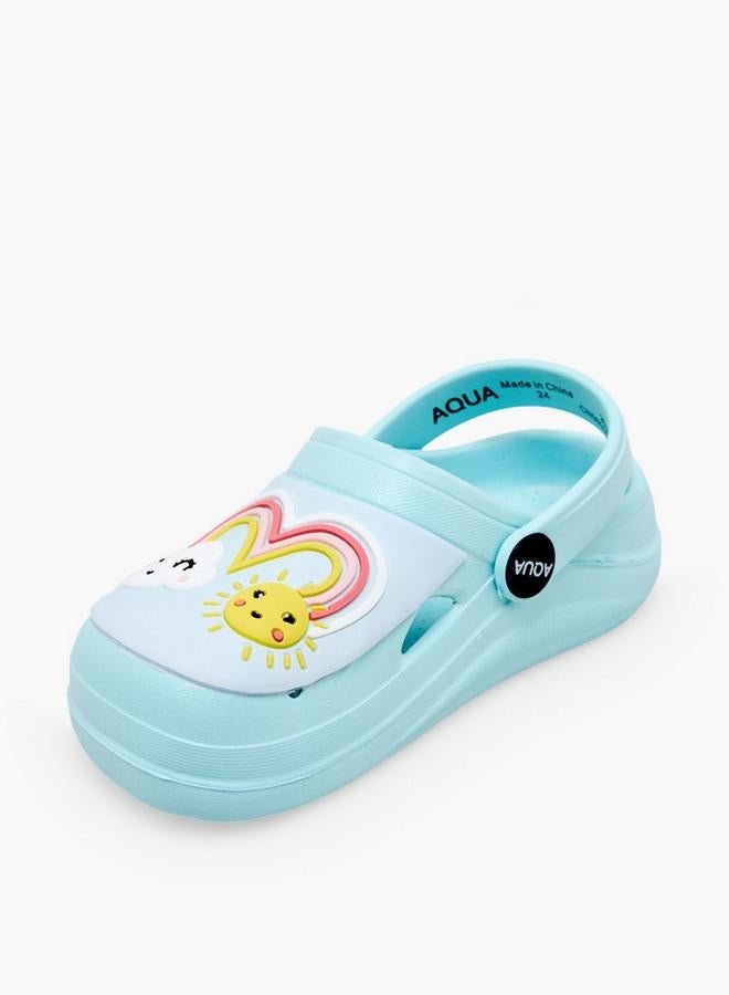 Aqua Girls Rainbow Applique Clogs - Image 4