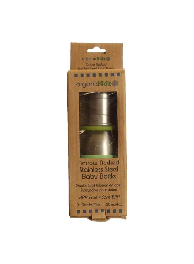 Organic Kidz Baby Feeding Bottle, Stainless Steel 120 ml - Image 1