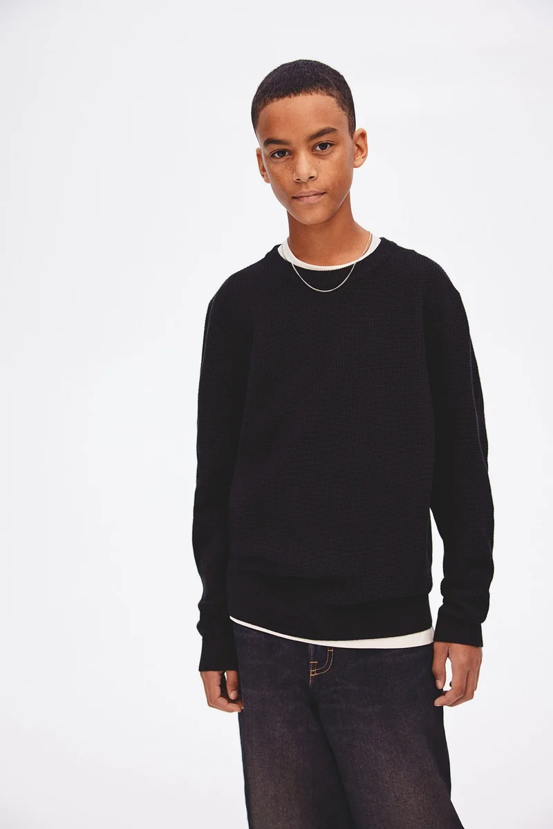 H&M Textured-Knit Jumper
