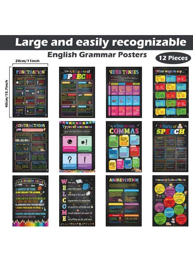 gisgfim 12 Pieces English Grammar Posters Educational Literary Wall Signs for Middle School and High School Classroom Decorations or Homeschool Supplies,16 x 11 Inch - Image 2