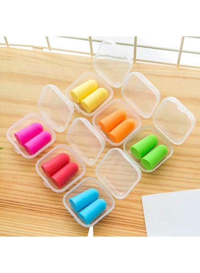 Generic Earplugs,6 Sets Of Sponge Earplugs,6 color Square Boxed Soundproof Earplugs Protection From Water And Noise  - Image 1