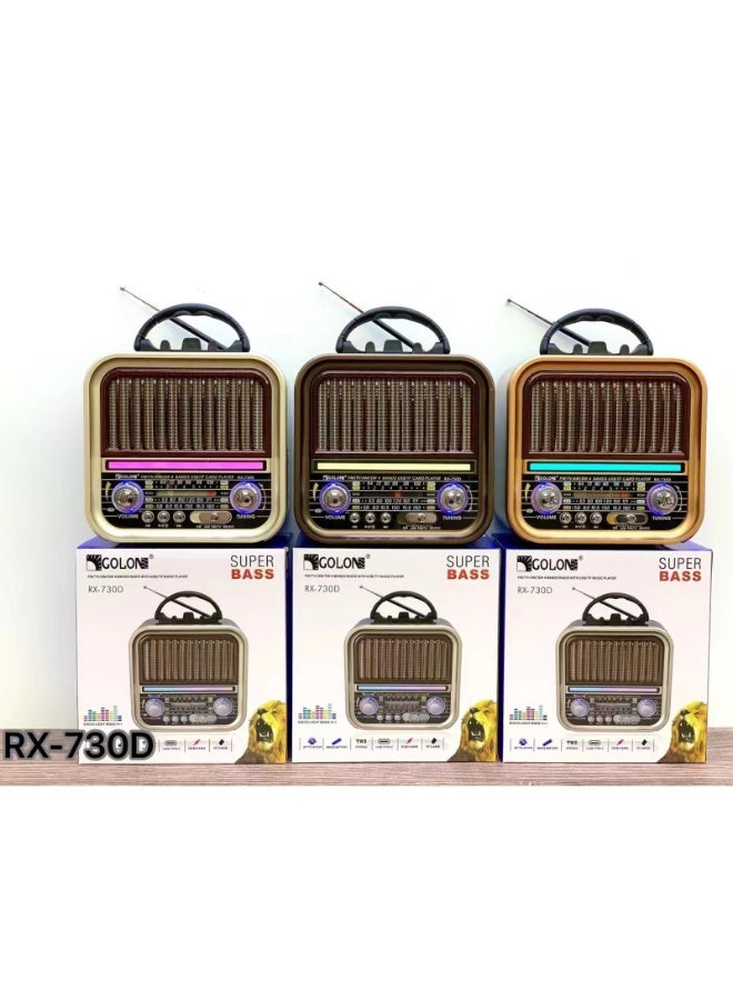 جولون مكبر صوت بتصميم كلاسيكي، إضاءة ديسكو AM FM SW TV، 4 نطاقات صوت ستيريو، مكبر صوت راديو BT USB TF TWS، مكبر صوت FM كلاسيكي - Image 2