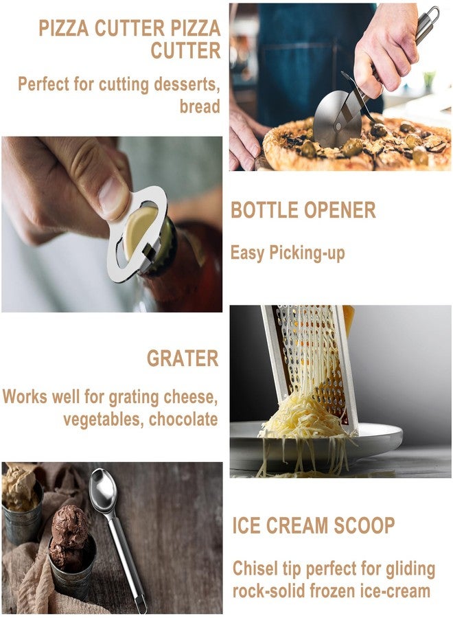 Umite Chef Stainless Steel Handle-Kitchen Gadgets Tools（White） - Image 4