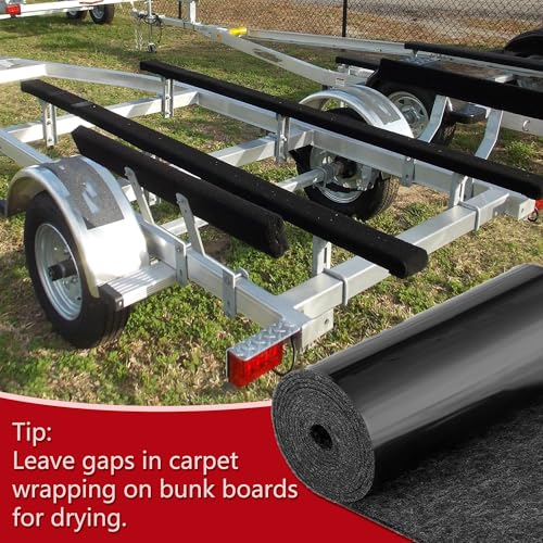 TENTOPMIC Boat Trailer Bunk Carpet 3mm Thick Polyester Marine Trailer for Runners Board Boat Carpeting Runner Padding Bunk Padding Mats Parts Accessories for Boat Jet Ski Ramp Garage Dock 16inch x 33ft - Image 3