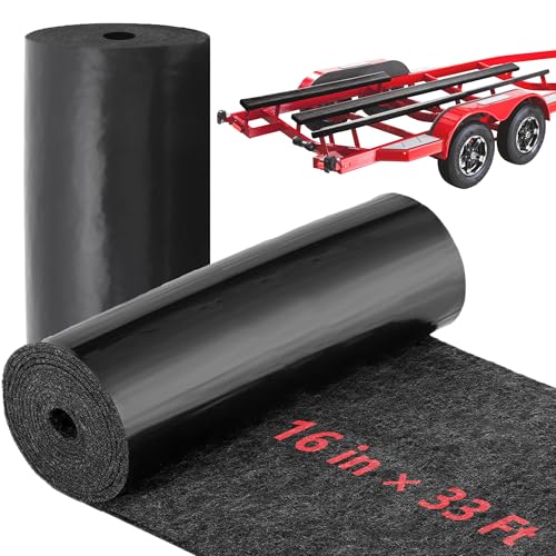 TENTOPMIC Boat Trailer Bunk Carpet 3mm Thick Polyester Marine Trailer for Runners Board Boat Carpeting Runner Padding Bunk Padding Mats Parts Accessories for Boat Jet Ski Ramp Garage Dock 16inch x 33ft - Image 1