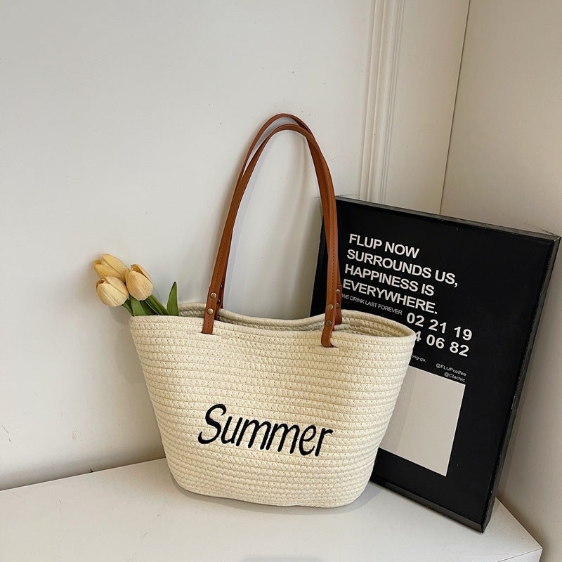 Women's Straw Woven Tote Bag, Large Capacity - Image 2
