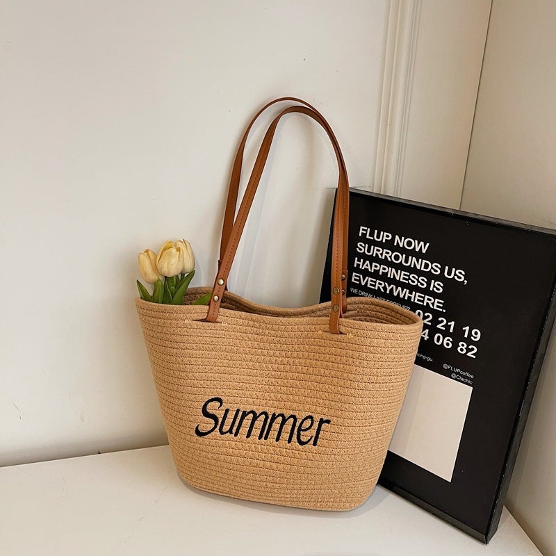 Women's Straw Woven Tote Bag, Large Capacity - Image 3
