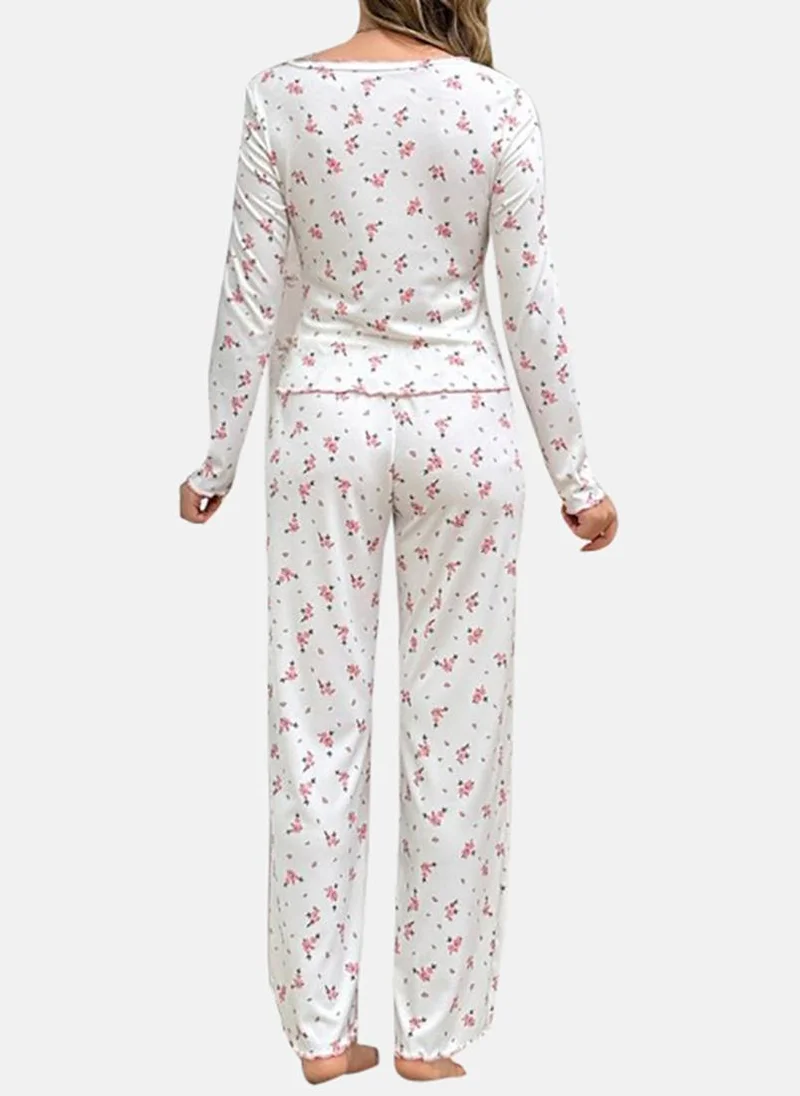 يونيكي White Printed Pyjamas & Top