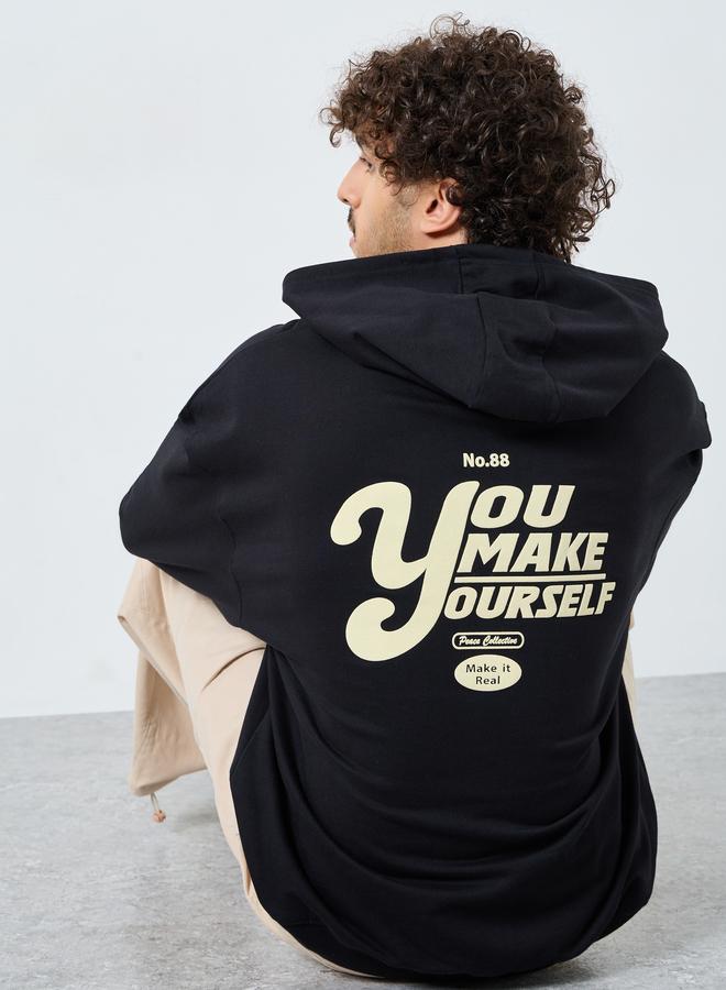 Styli Men Back Print Terry Oversized Hoodie - Image 3