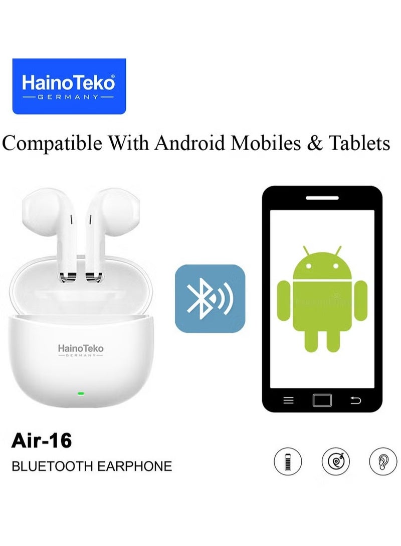 ELTRAZONE Air-16 True Wireless Earphones – High Bass Sound, Clear Mic, Android Compatible (White) - Image 2