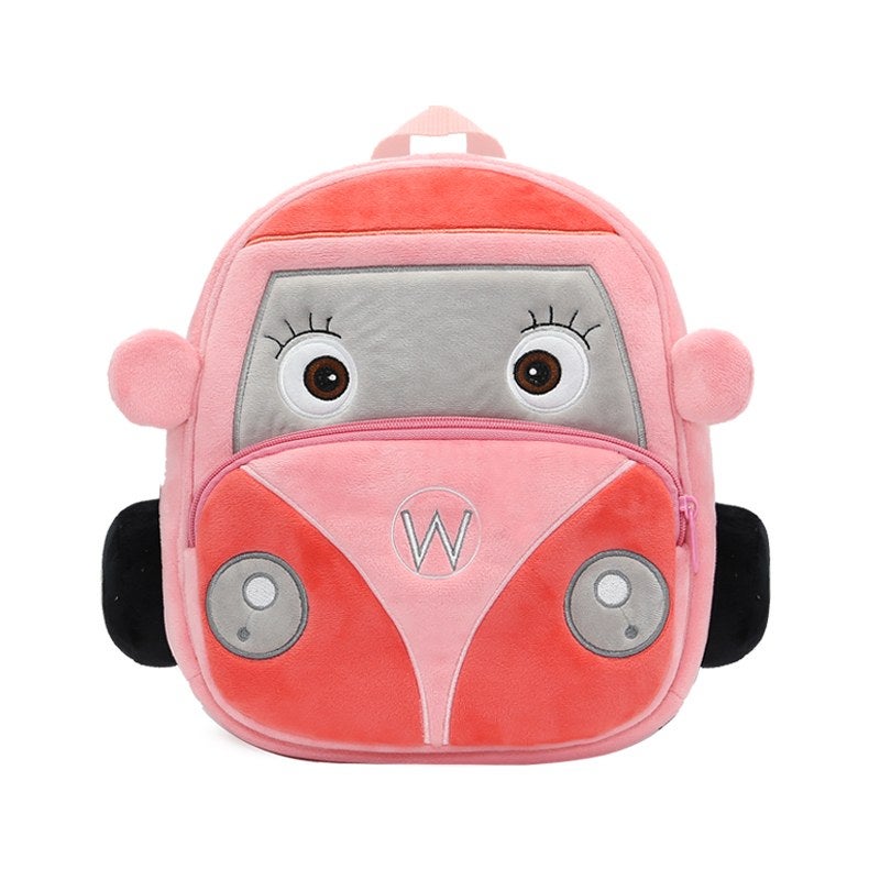 Plush Kids Backpack, Wagon Car Vehicle Design, Soft Lightweight School Bag for Toddlers and Preschool Kids - Image 4