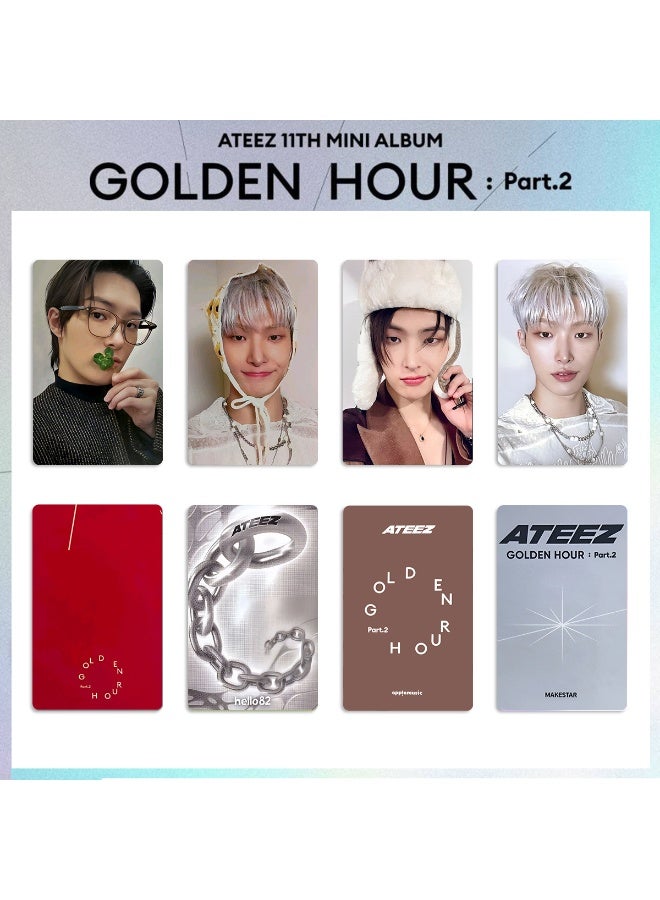 NIBEMINENT 4 Pcs Kpop ATEEZ - MINGI GOLDEN HOUR : Part.2 Lomo Cards Card For Fans Collection Gifts - Image 1