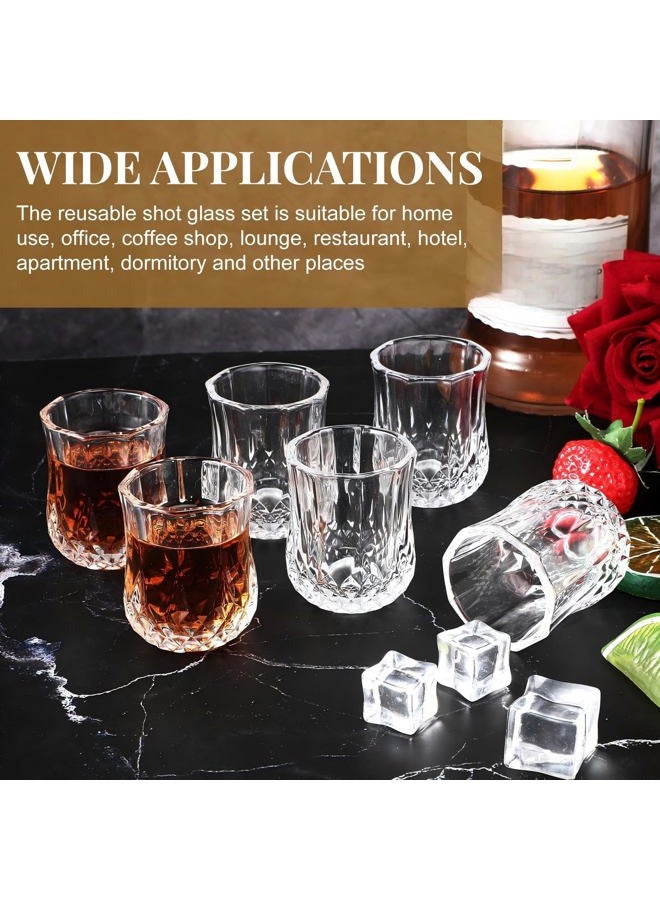 Meanplan Mini Shot Glasses Set Tasting Glasses Heavy Base Clear Shot Cup Cute Cordial Mini Wine Cups for Serving Whiskey, Wine, Juice (1.7oz,60 Pcs) - Image 5