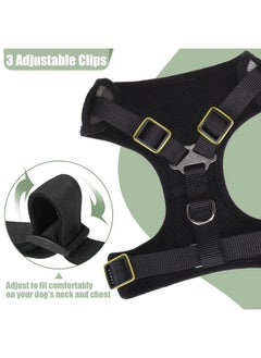 PUPTECK PUPTECK Dog Harness and Leash Collar Set for Small Medium Dogs Puppy and Cats Walking No Pull Adjustable Reflective Soft Mesh Padded Plaid Harnesses Pet Accessories, Green, S  - Image 5