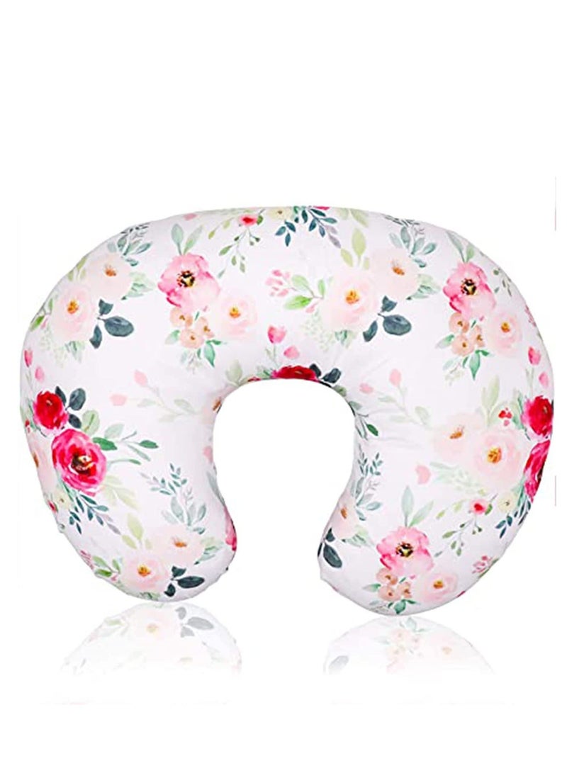 Pillow CoverFloral, Nursing Pillow Case for Newborn, Petal Floral Pattern Slipcover, Washable Breathable, Watercolor Flower - Image 1