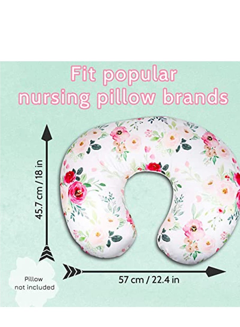Pillow CoverFloral, Nursing Pillow Case for Newborn, Petal Floral Pattern Slipcover, Washable Breathable, Watercolor Flower - Image 5