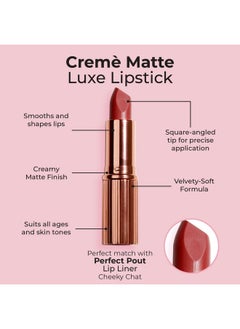 MCoBeauty MCoBeauty Matte Luxe Lipstick, Cheeky Chat, Velvety Matte Finish for Bold Lips, Vegan, Cruelty Free Cosmetics  - Image 4