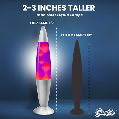 JAMBO 16" Beautiful Lamp- Purple with Pink Wax, Relaxing Liquid Light, Night Light Nightlight, Home Decor Living Room Office Bedroom Lamp for Adults Teens Kids, Magma Motion - Image 4
