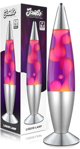 JAMBO 16" Beautiful Lamp- Purple with Pink Wax, Relaxing Liquid Light, Night Light Nightlight, Home Decor Living Room Office Bedroom Lamp for Adults Teens Kids, Magma Motion - Image 1