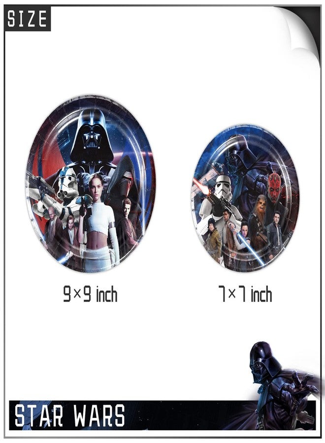 Omto 41Pack Star War Party Supplies include 20 plates, 20 napkins 1 Tablecloth for Star War birthday party decoration - Image 2