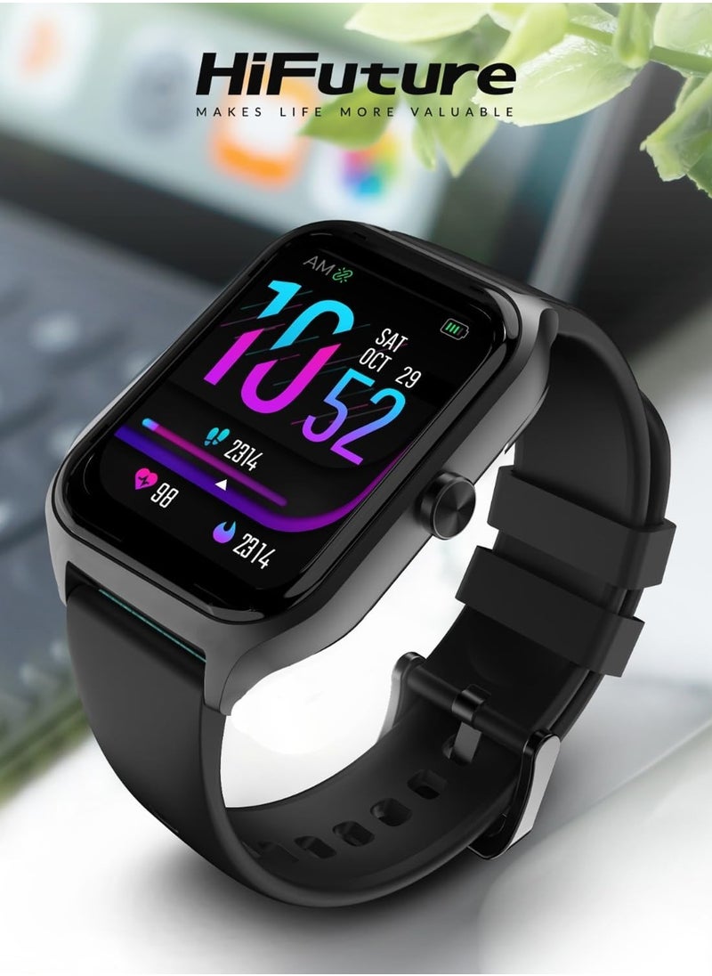 HiFuture FutureFit Ultra2 Pro 1.78" AMOLED Display, Bluetooth Calling, Sleep & Health Fitness Tracking, IP68 Waterproof, Long Battery Life - Black