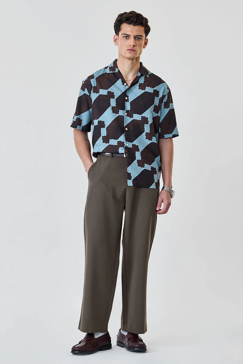 سنيتش Brown Solid Relaxed Casual Trousers