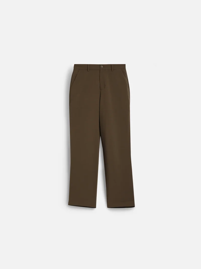 SNITCH Brown Brown Solid Relaxed Casual Trousers for Men | Best Price UAE