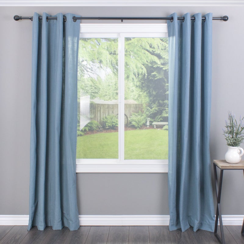 Decopolitan Ball Single Telescoping Drapery Rod Set, Short, Black, 18 to 36-Inch - Image 4