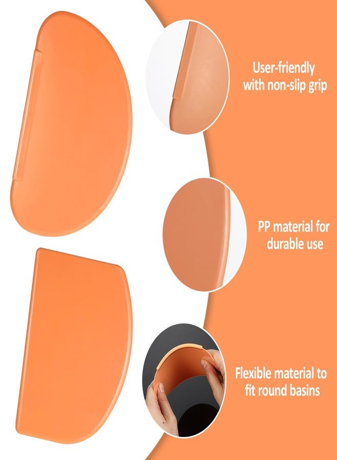 Azefnuhk 2PCS Orange Silicone Bench Scrapers, Curved Edge Bowl Scrapers Flexible Dough Spatula, Silicone Spatula Scraper for Sourdough, Scraper Tool for Baking Shaping Pastry Dough Proofing Scraping Food - Image 3