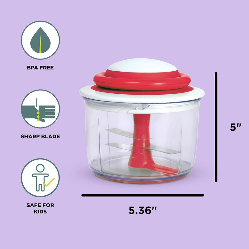 Chef'n VeggiChop Hand-Powered Food Chopper in Cherry Red - Image 2
