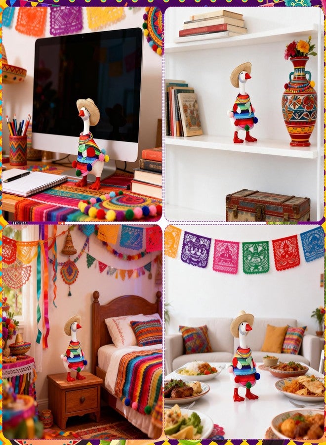 YGEINIT Mexican Desk Goose Outfits,7 Inch Desk Goose Costumes Accessories,Mexican Cinco De Mayo Decor for Desktop Goose Statues Office and Home Table - Image 5