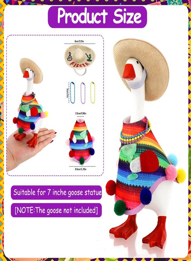 YGEINIT Mexican Desk Goose Outfits,7 Inch Desk Goose Costumes Accessories,Mexican Cinco De Mayo Decor for Desktop Goose Statues Office and Home Table - Image 2