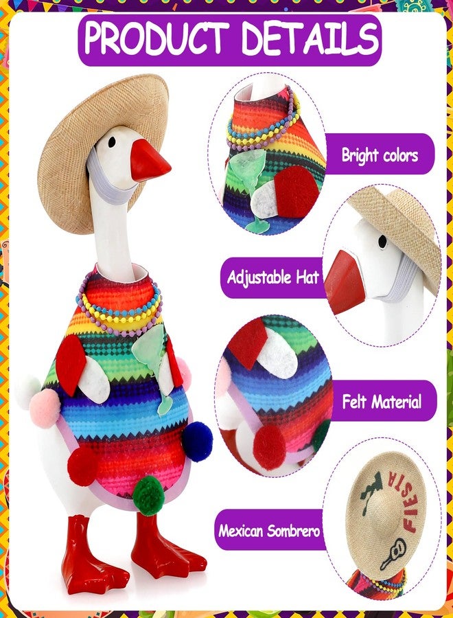 YGEINIT Mexican Desk Goose Outfits,7 Inch Desk Goose Costumes Accessories,Mexican Cinco De Mayo Decor for Desktop Goose Statues Office and Home Table - Image 3
