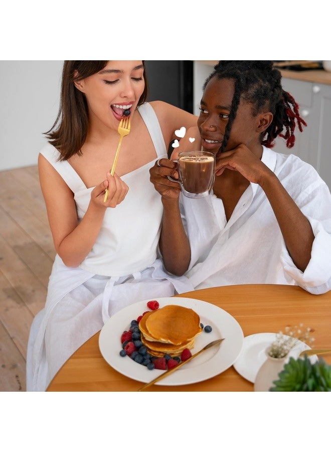 Eleish Double Wall Insulated Glasses Espresso Mugs,2 Pcs  Glass Coffee Mugs with Handle, Insulated Layer Coffee Cups, Clear Borosilicate Glass Mugs | Perfect Coffee Mugs for Espresso, Cappuccino, Latte, American,Tea Bag, Hot Beverages 250 ml - Image 2