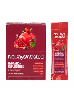 No Days Wasted Hydration Replenisher 15 Count - Electrolyte Powder Drink Mix - Cherry Pomegranate - Sodium And Potassium For Rehydrating Plus Vitamins For Support (15 Count)