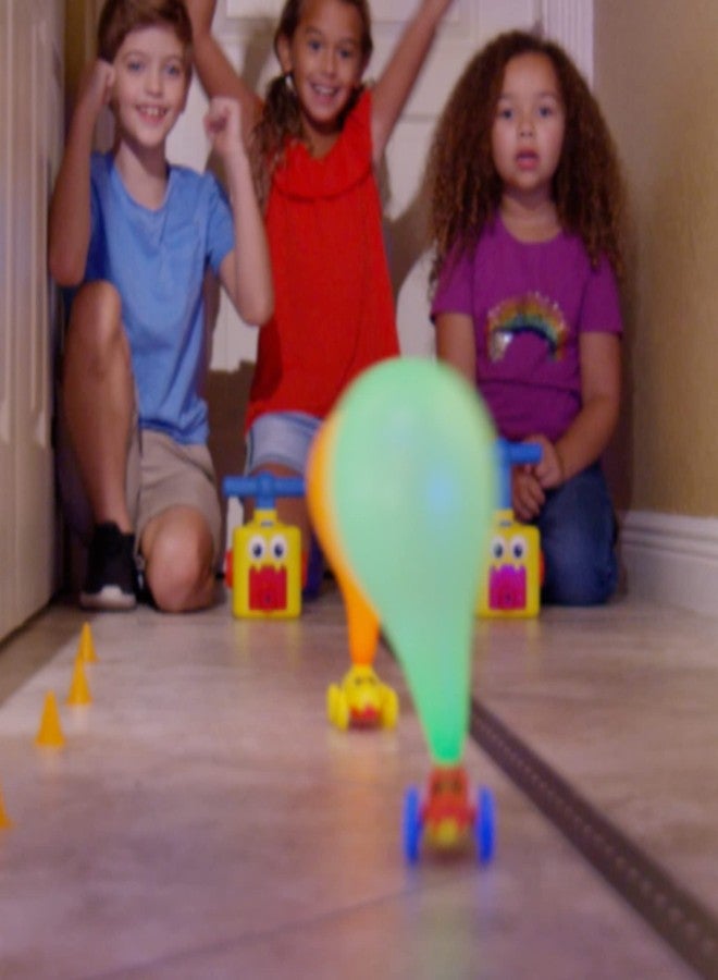 Ontel Balloon Zoom - Balloon-Powered Race Car and Rocket Launcher Toy Set, Ages 3+, Red Racer Car with Astronaut Flyer - Image 4