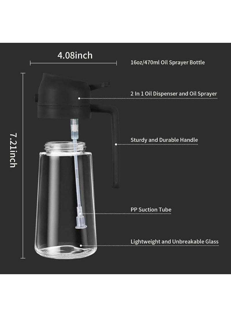 Krishn Kunj Krishn Kunj Oil Sprayer for Cooking Oil Dispenser Bottle Spray Mister for Kitchen Air Fryer Salad Baking Olive Oil Mister for Healthier Cooking Salad Making New_2 in 1 spray bottle  - Image 5