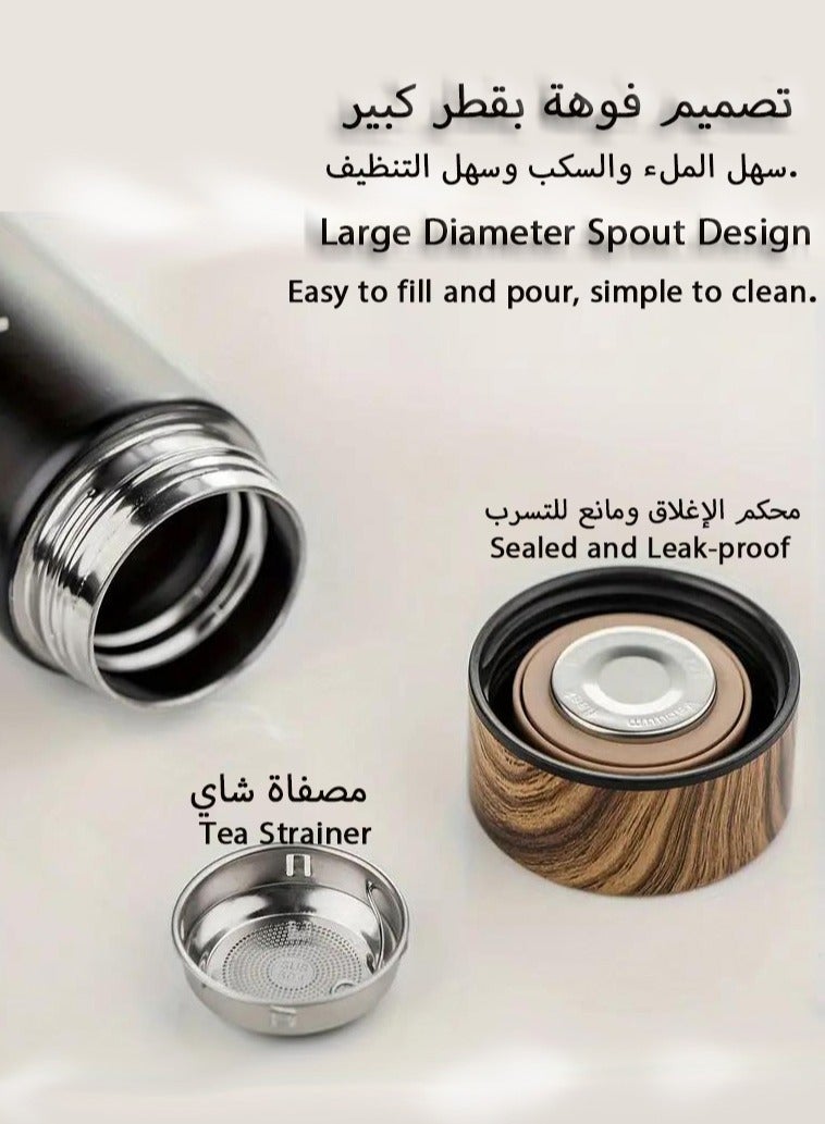 3-Piece Set Coffee Insulated Cup Set With 2 Cups, Arabic Coffee Thermos, Insulated Cup Gift Box Set Includes 450ml Stainless Steel Thermos And 2 80ml Double-Layer Coffee Cups, Suitable For Gifts, Saudi National Day Gift - Image 3