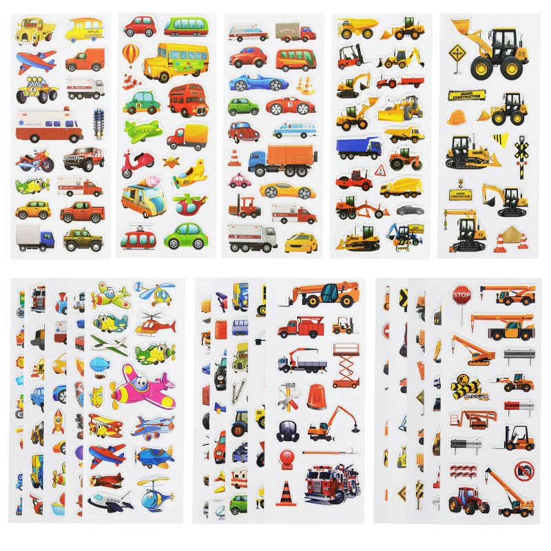 DaiUni 24 Sheets400 Car 3D Puffy Stickers for Toddlers Kids Bulk Preschool Sticker Sheets for Reward Craft Scrapbooking - Image 2