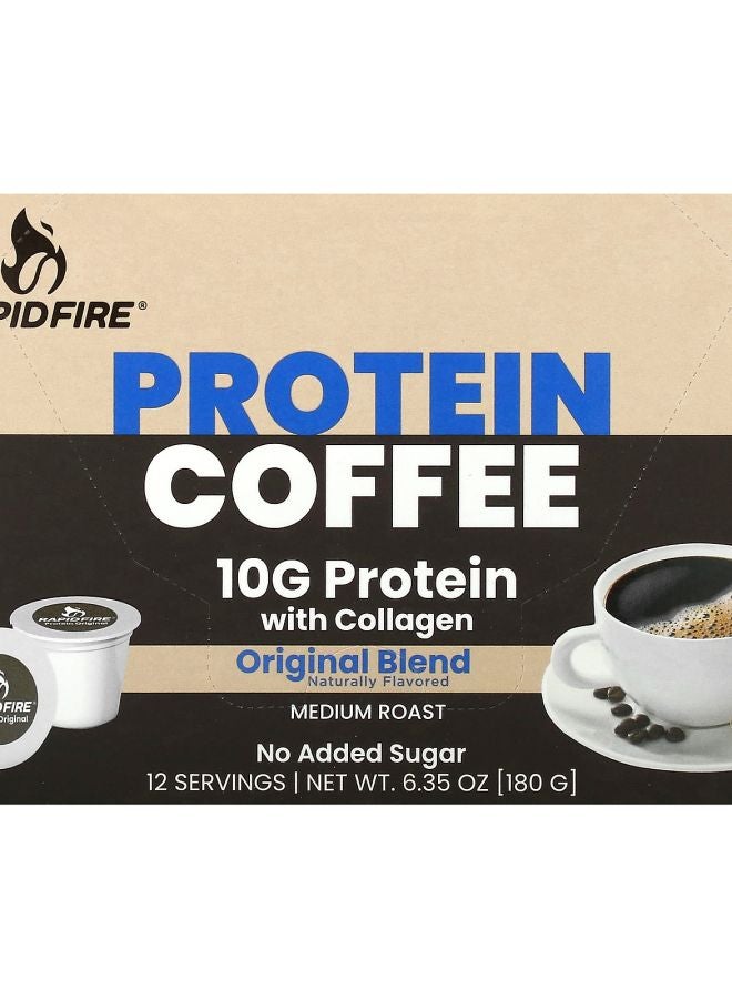 Protein Coffee Pod Original Blend Medium Roast 12 Pods 6.35 oz (180 g)