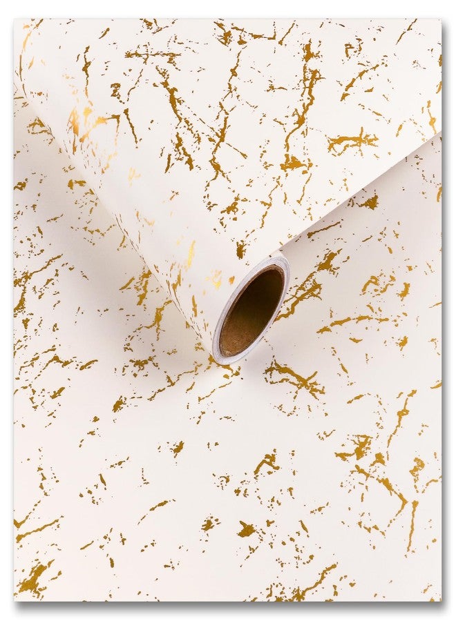 CRE8TIVE Beige Gold Marble Contact Paper Matte Marble Wallpaper Peel and Stick Countertops Waterproof Self Adhesive Countertop Contact Paper Removable Vinyl Roll for Bathroom Cabinets Tables 12"x80" - Image 1