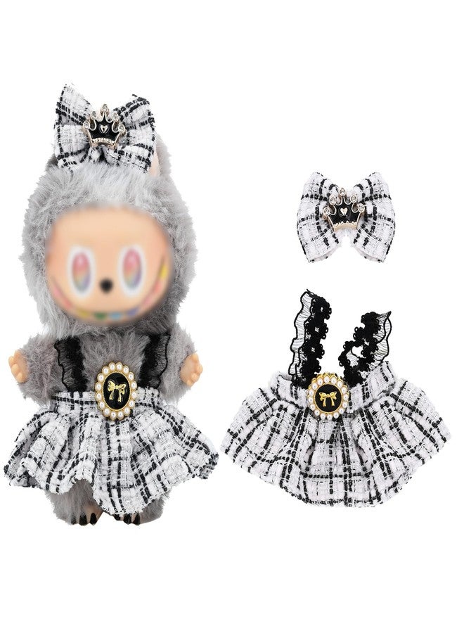 Evowatt 2-Piece Doll Outfit Set for Labubu Dolls - Hair Clip and Dress Set, Adorable Clothing Accessories for 17cm Dolls (Doll Not Included)_White - Image 1
