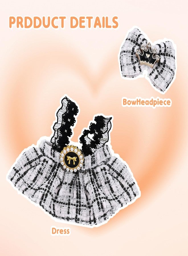 Evowatt 2-Piece Doll Outfit Set for Labubu Dolls - Hair Clip and Dress Set, Adorable Clothing Accessories for 17cm Dolls (Doll Not Included)_White - Image 3