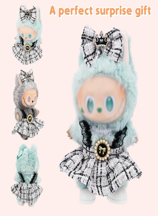 Evowatt 2-Piece Doll Outfit Set for Labubu Dolls - Hair Clip and Dress Set, Adorable Clothing Accessories for 17cm Dolls (Doll Not Included)_White - Image 4