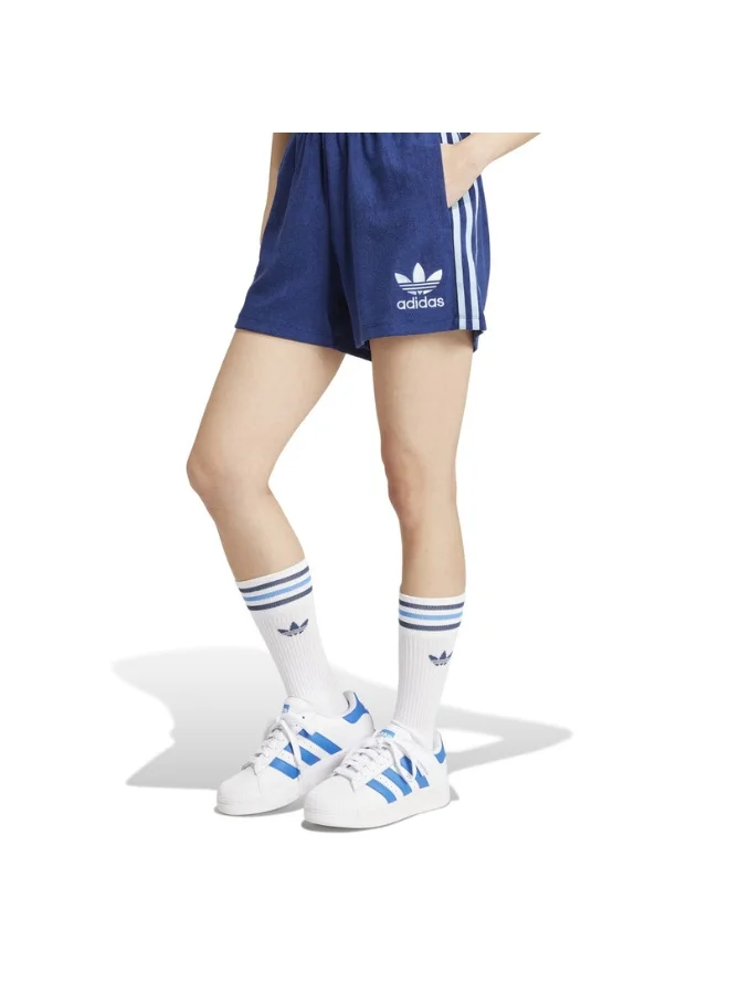 adidas شورت أديداس تيري أزرق للنساء من أوريجينالز